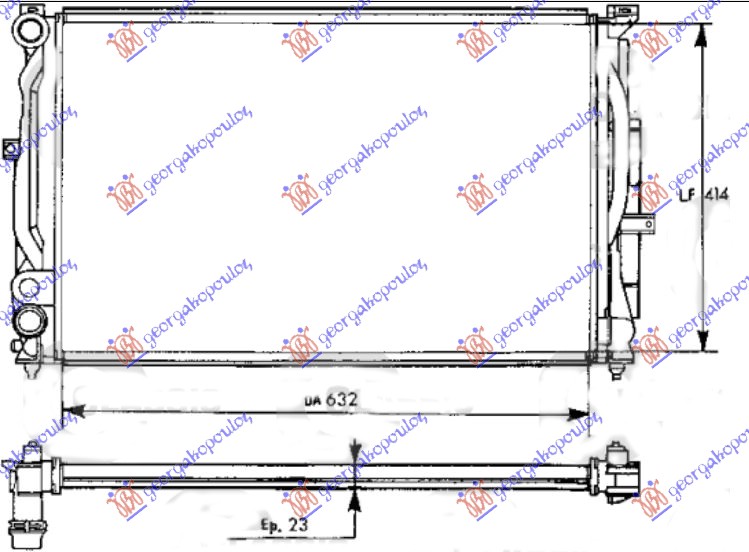 Skoda superb 2001-2008 (3u4) HLADNJAK MOTORA BENZIN/DIZEL (-AC) (630x420) (NRF)