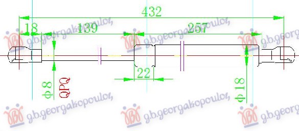 Renault megane h/b - s.w. 08-14 AMORTIZER GEPEK VRATA (431L-600N)