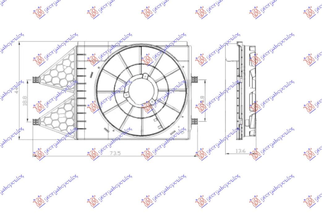 Seat ibiza 08-12 NOSAC VENTILATORA (1.0/1.0-1.2TSI/1.2