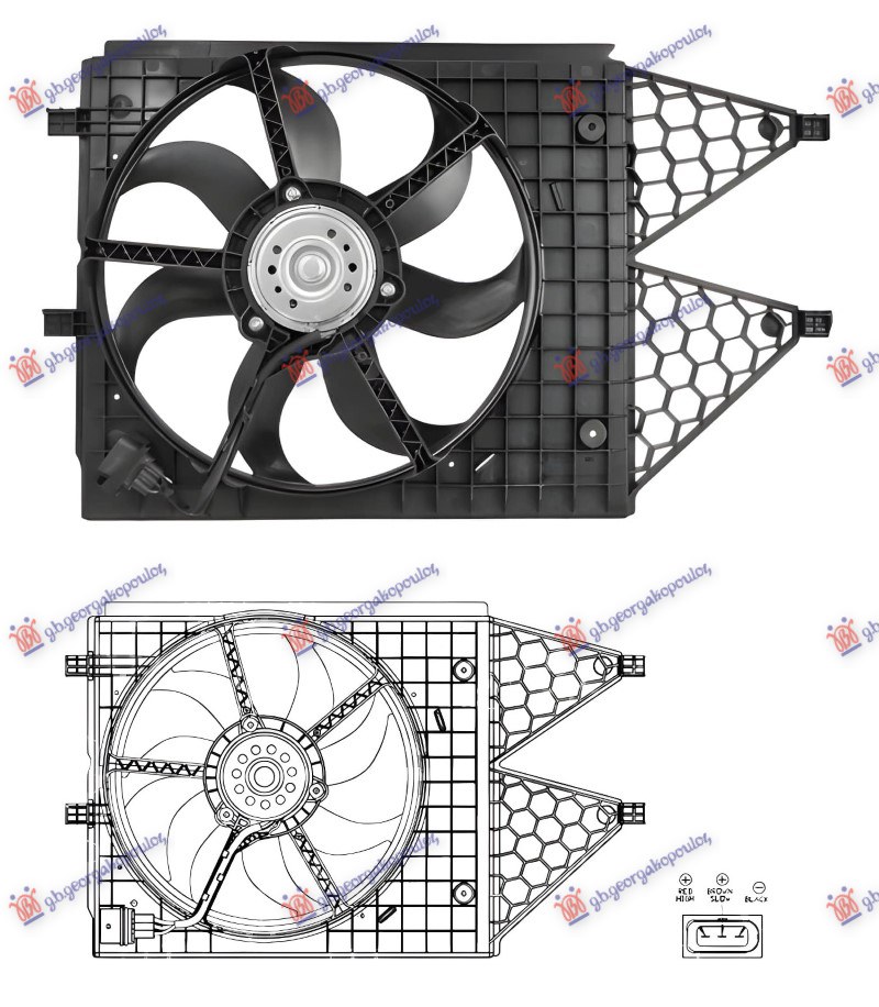 Skoda fabia 07-10 VENTILATOR KOMPLET 1.2/1.4/1.6 BENZIN - 1.6/1.9 DIZEL