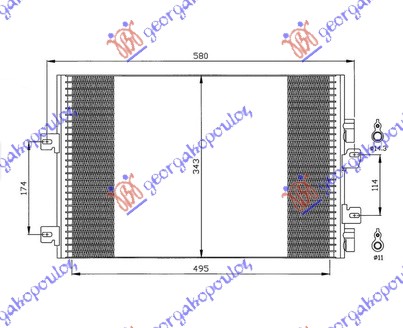 Renault kangoo 03-08 HLADNJAK KLIME 1.5cc DIZEL (50x34) 03-