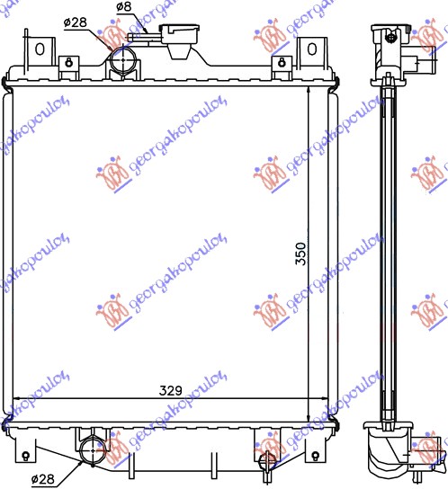 Suzuki swift h/b 96-05 HLADNJAK MOTORA 1.0-1.3i (35x33.5x1.6)