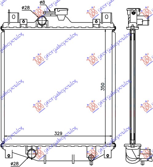 Suzuki swift sdn 1996-2005 (ea/ma/ah/aj) HLADNJAK MOTORA 1.0/1.3 BENZIN (350x335x16) (NRF)