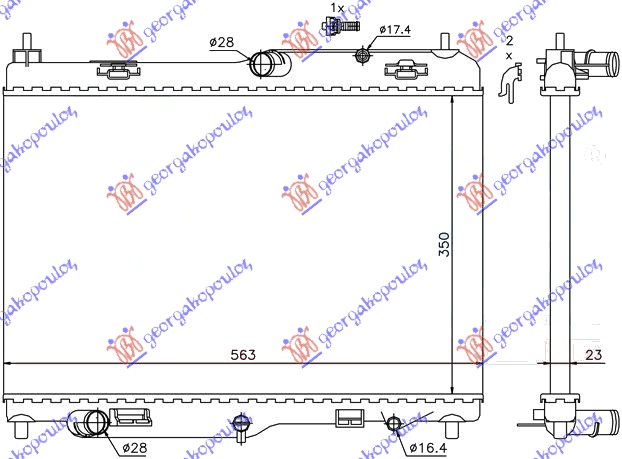Ford fiesta 2013-2017 (jd) HLADNJAK MOTORA 1.4 BENZIN (AUTO) (56x35.5) (KOYO)