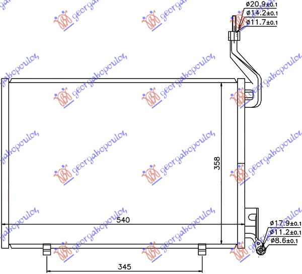 Ford fiesta 08-13 HLADNJAK KLIME 1.6 DIZEL (500x350x16)