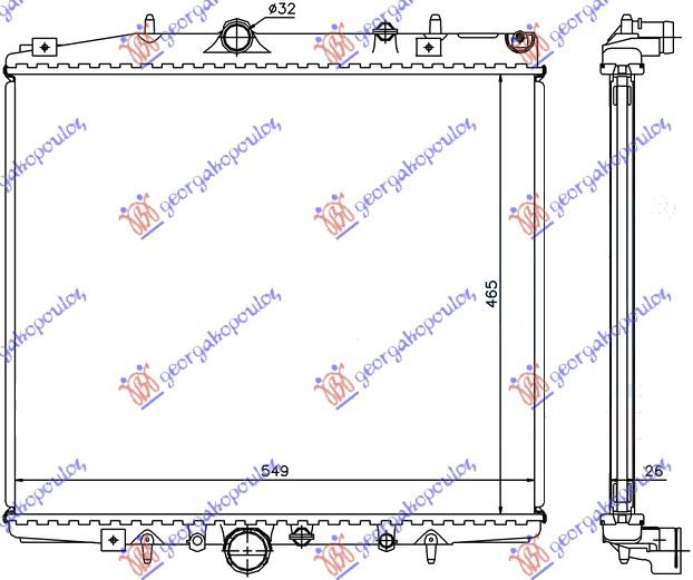 Peugeot expert 2007-2016 (vf3x) HLADNJAK MOTORA 2.0i 16V-2.0/2.2 JTD (46.5x56.3) (NRF)