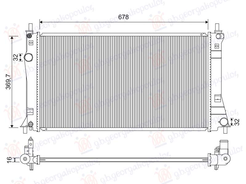 Mazda 5 2005-2010 (cr) HLADNJAK MOTORA 1.8/2.0i 16V (67.5x36.8) 09- (VALEO)