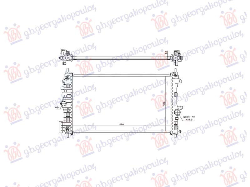 Opel insignia 2008-2013 (g09) HLADNJAK MOTORA 2.0 DIZEL (AUTO) (680x400) (NRF)