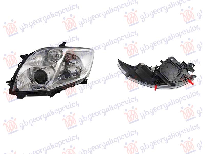 Toyota auris 2006-2010 (e15) FAR ELEKTRICNI HROM (IKI TIP) (BEZ MOTORA) (DEPO)
