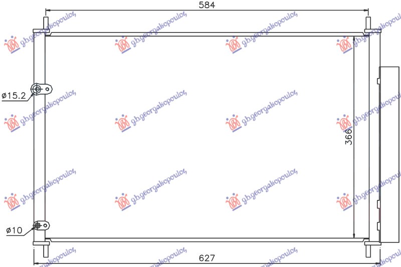Toyota auris 2012-2015 (e18) HLADNJAK KLIME 1.3/1.4/1.6/1.8 BENZIN - 1.4 D4D DIZEL (600x370x16) (KOYO)