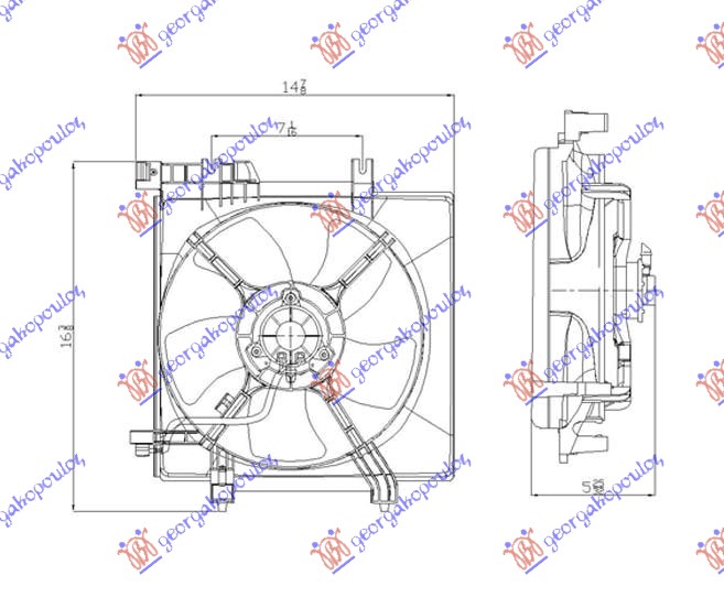 Subaru legacy/outback 04-10 VENTILATOR KOMPLET BEZ TURBO BENZIN