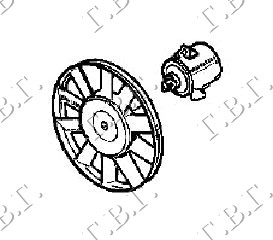 Renault 19 92-95 VENTILATOR KOMPLET (30cm)-A/C BENZIN