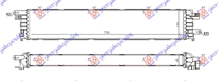 Audi a7 2010-2014 (4ga/4gf) HLADNJAK MOTORA DODATNI 3.0TFSi-S4 BENZIN (720x135x52) (NRF)