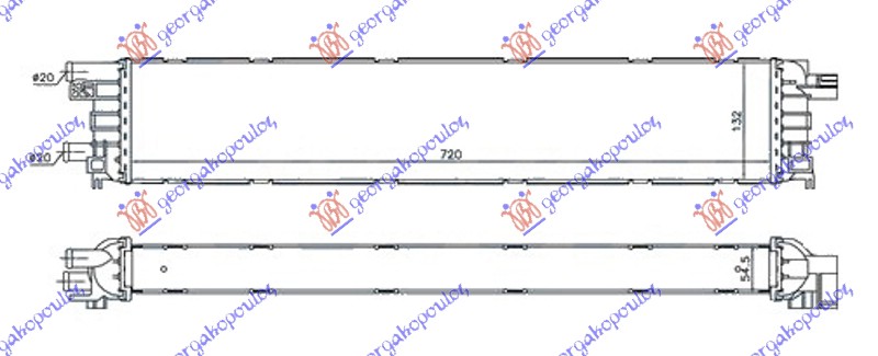 Audi a8 2013-2017 (4h2/4h8/4hc/4hl) HLADNJAK MOTORA DODATNI 3.0 TFSI/S4 BENZIN - 2.0 TDi DIZEL (720x132x55) (NRF)