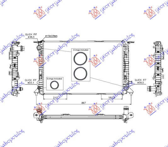 Audi a4 2011-2015 (8kh/8k2/8k5) HLADNJAK MOTORA 2.7/3.0 Tdi - 3.0 TFSi/3.2 FSI (AUTO) (720x470) (NRF)