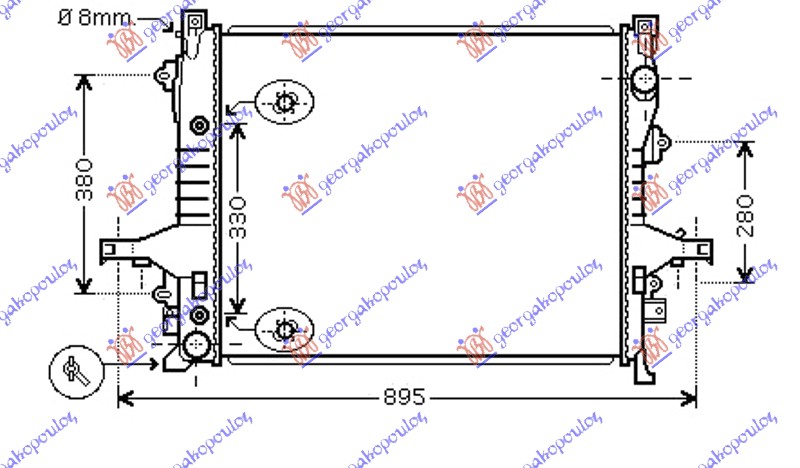 Volvo xc90 2003-2014 (275) HLADNJAK MOTORA BENZIN/DIZEL (MAN/AUTO) (620x530x32) (NRF)