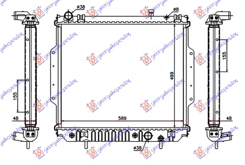 Jeep grand cherokee 99-05 HLADNJAK 2.7 CRD DIZ AUT. (500x588x48)