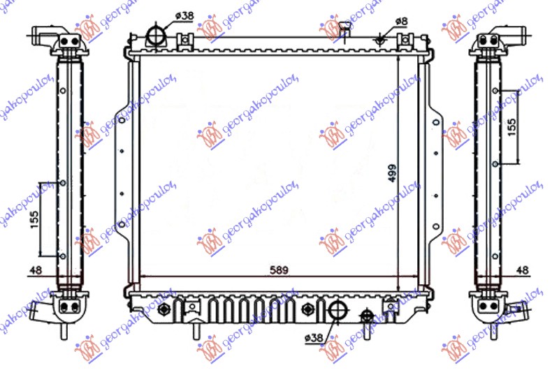 Jeep grand cherokee 1999-2005 (wj/wg) HLADNJAK MOTORA 2.7 CRD DIZEL (AUTO) (500x588x48) (VALEO)