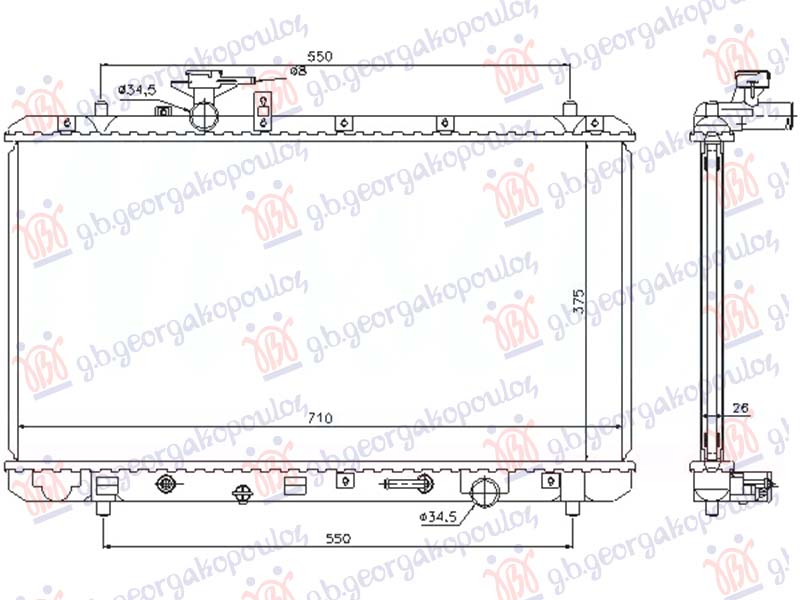 Suzuki sx4 2007-2013 (gy/rw) HLADNJAK MOTORA 2.0 BENZIN (MAN/AUTO) (375x710x26) (NISSENS)