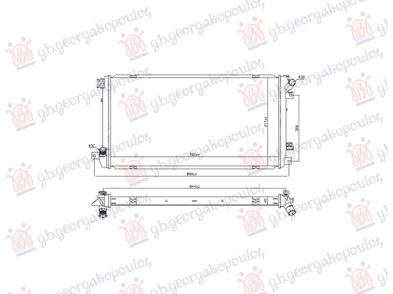 Opel movano 1998-2009 (x70) HLADNJAK MOTORA 2.5 DIZEL (CEV DIJAGONALNO) (780x411) (VALEO)