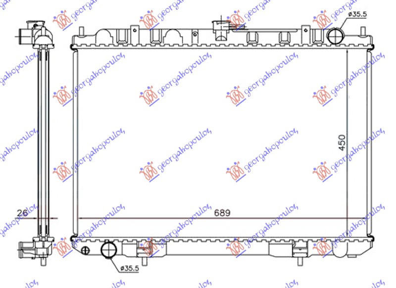 Nissan x-trail 01-14 HLADNJAK MOTORA 2.2 DCI -07  (45x69)