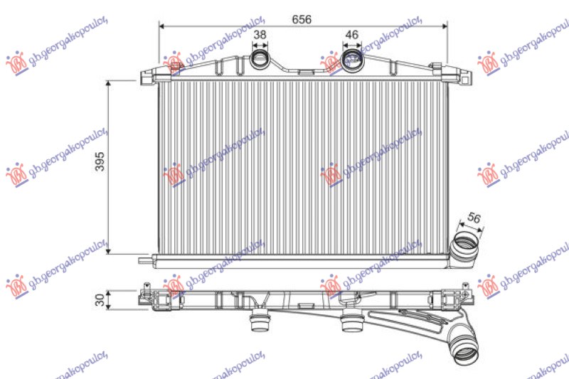 Peugeot 508 i 2011-2015 (8d) HLADNJAK INTERKULERA 2.2-3.0 DIZEL (AUTO) (770x392)