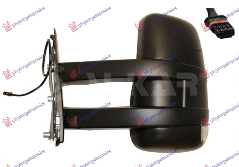 Iveco daily 2007-2011 RETROVIZOR MEHANICKI DUGI (MIGAVAC) (SENZOR) (POZICIONO SVETLO 16W) (KONVEKSNO STAKLO