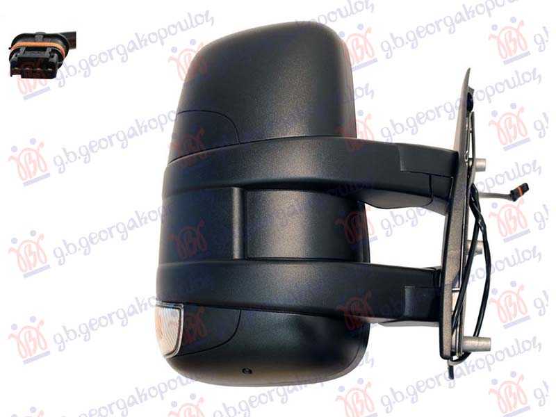 Iveco daily 2007-2011 RETROVIZOR MEHANICKI KRATKI (MIGAVAC) (POZICIONO SVETLO 16W) (KONVEKSNO STAKLO)