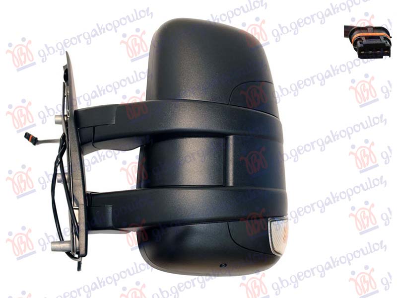 Iveco daily 2007-2011 RETROVIZOR MEHANICKI KRATKI (MIGAVAC) (SENZOR) (POZICIONO SVETLO 16W) (KONVEKSNO STAKLO