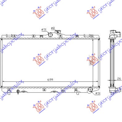 Toyota corolla (e 10) sdn-s.w. 92-96 HLAD MOT. DIZEL (35.2x69.9x2.7)