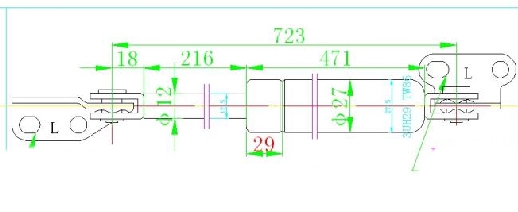 Toyota hi-ace (rzh 112) 89-92 AMORTIZER GEPEK VRATA (723L-850N)