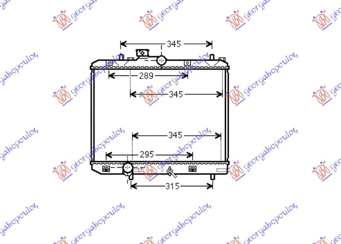 Opel agila 08-14 HLADNJAK MOTORA (MAN) (375x500x16) (KOYO)