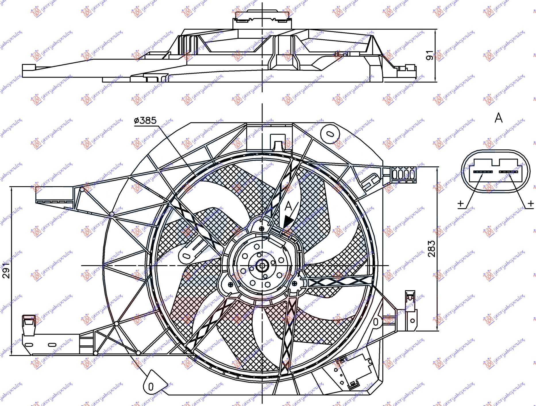 Renault traffic 02-06 VENTILATOR KOMPLET (BENZIN/DIZEL) (+AC)