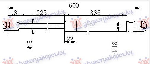 Citroen nemo 08- AMORTIZER GEPEK VRATA (600L-670N)