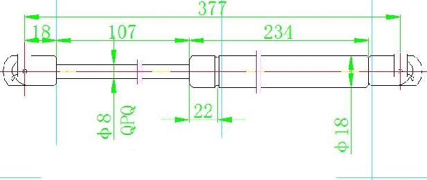 Suzuki alto 08-14 AMORTIZER GEPEK VRATA (377L-365N) (HOD 107mm)