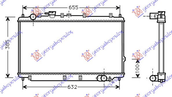 Kia sephia 98-01 HLADNJAK MOTORA BENZIN (34.5x70)