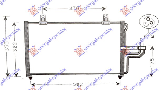 Kia sephia 98-01 HLADNJAK KLIME BENZIN (58x28.2)