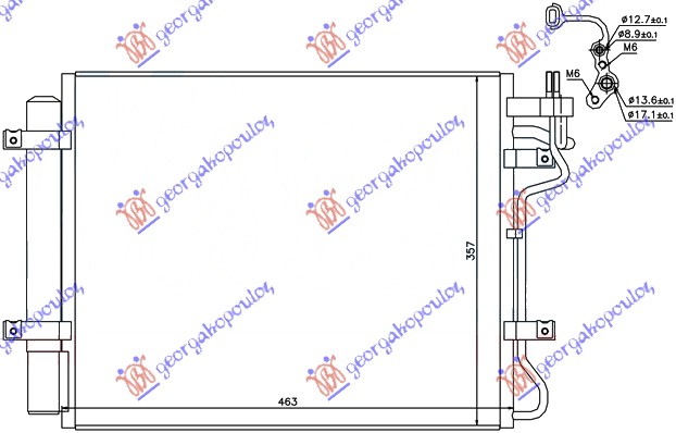 Kia cerato 04-09 HLADNJAK KLIME 1.6 CRDi (43.5x35x5x16)