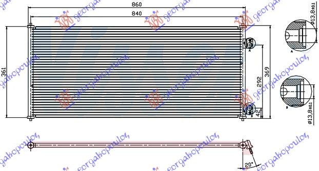 Ford transit 00-06 HLAD KLIME BENZ-DIZ (80.5x36)