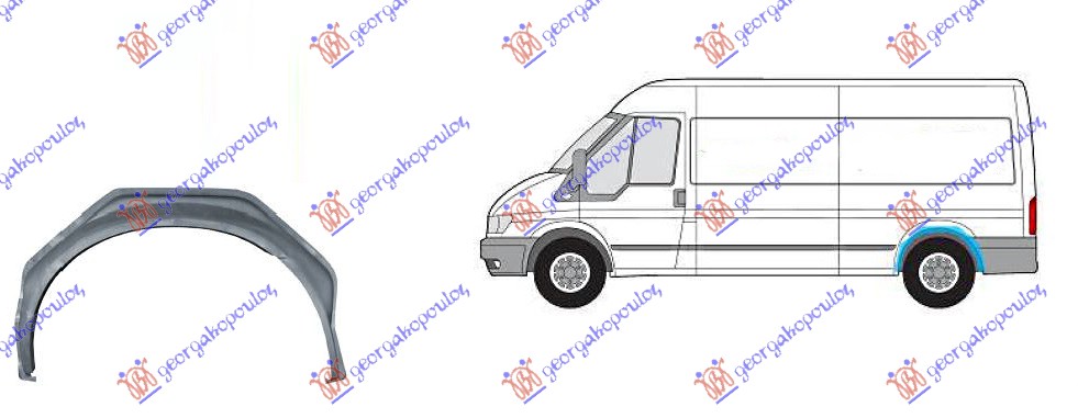 Ford transit 00-06 RUB ZADNJI UNUTRASNJI