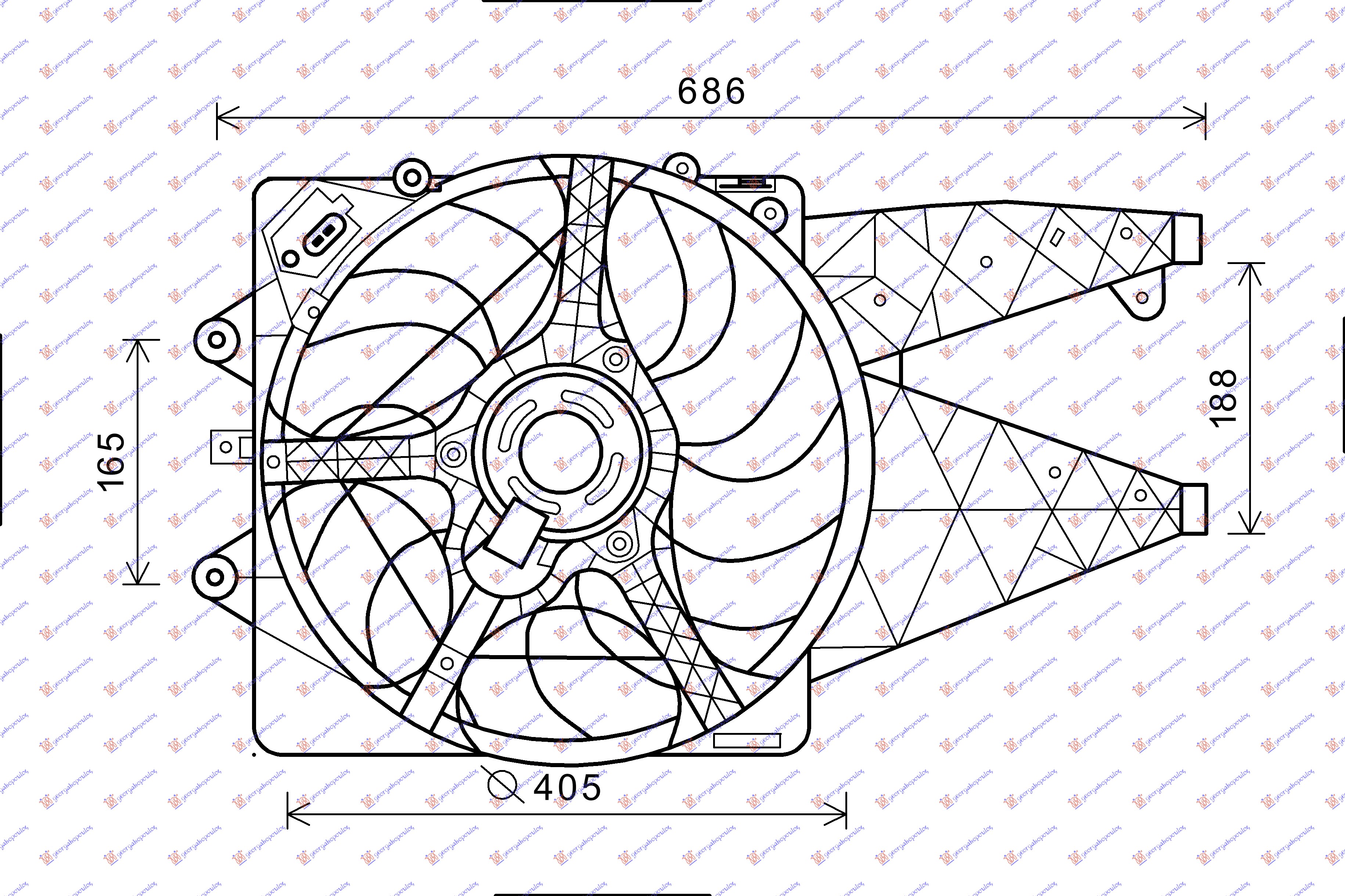 Alfa romeo mito 08- VENTILATOR KOMPLET BENZIN-DIZEL