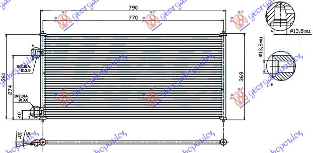 Ford transit connect 03-10 HLAD KLIME 1.8i16V-1.8TDCI (74.7x36)