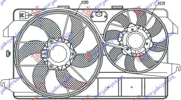 Ford transit connect 03-10 VENTILATOR (DUPLI/2MOTORA)+A/C 1.8BEN-DI