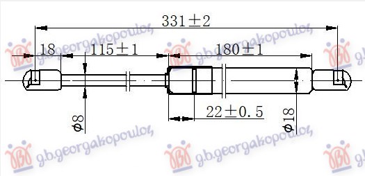 Audi tt 06-14 AMORTIZER GEPEK VRATA (CABRIO) (331L-520N)