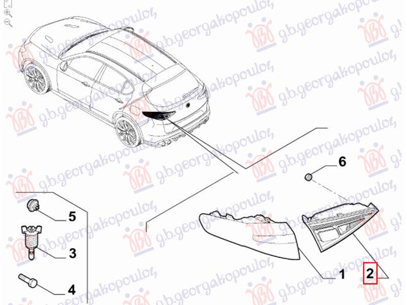 Alfa romeo stelvio 2016- (949) STOP LAMPA UNUTRASNJA LED (ORIGINALNI)