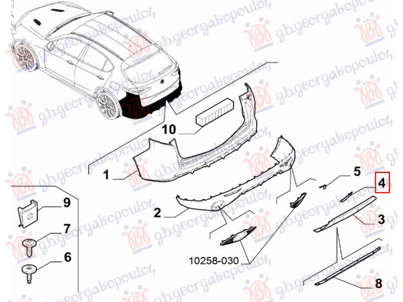 Alfa romeo stelvio 2016- (949) KATADIOPTER U ZADNJEM BRANIKU (ORIGINALNI)