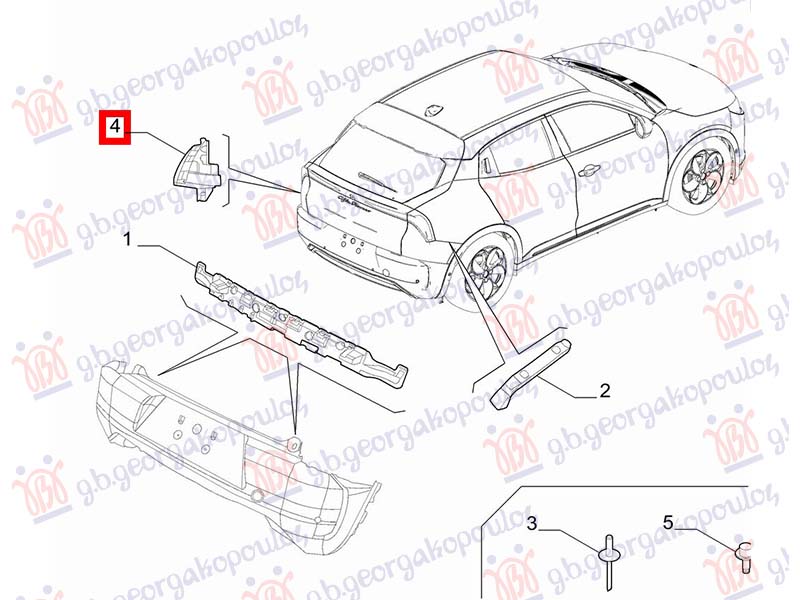 Alfa romeo junior 2024- (626/627) NOSAC ZADNJEG BRANIKA (O)
