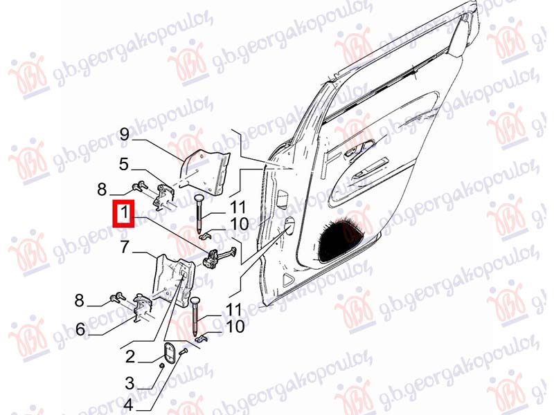 Jeep avenger 2022- (j2) GRANICNIK ZADNJIH VRATA (O)