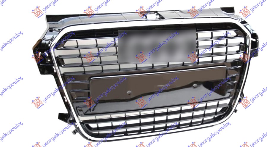 Audi a1 2010-2014 (8x1/8xk/8xa/8xf) PVC MASKA SVETLO-CRNA (HROM LAJSNE) (HROM OKVIR) (S-LINE)