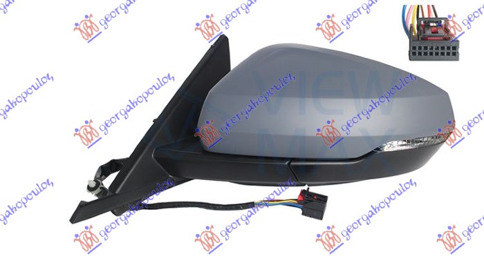 Audi a1 2018- (gba/gbh) RETROVIZOR ELEKTRICNI SA GREJACEM PM (ELEKTRO-SKLOPIV) (MIGAVAC) (8 PIN) (ASFERICNO STAKLO)